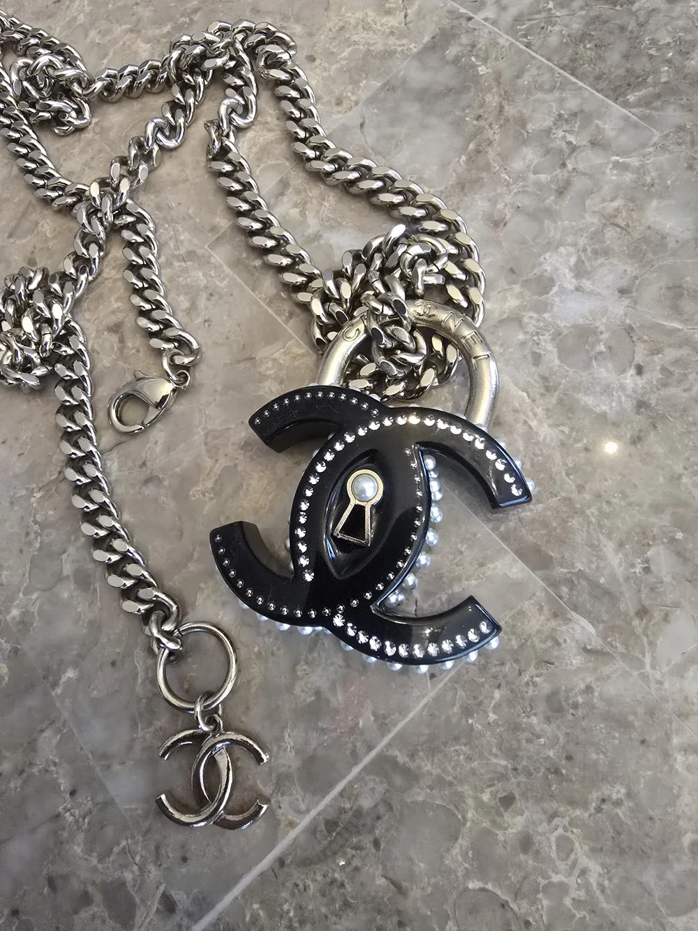 Rare CHANEL CC Padlock Resin Necklace